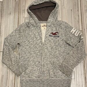 Hollister Heather Gray Hoodie with Logo